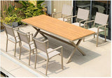 Mesh chair + 1.8m plastic wood table